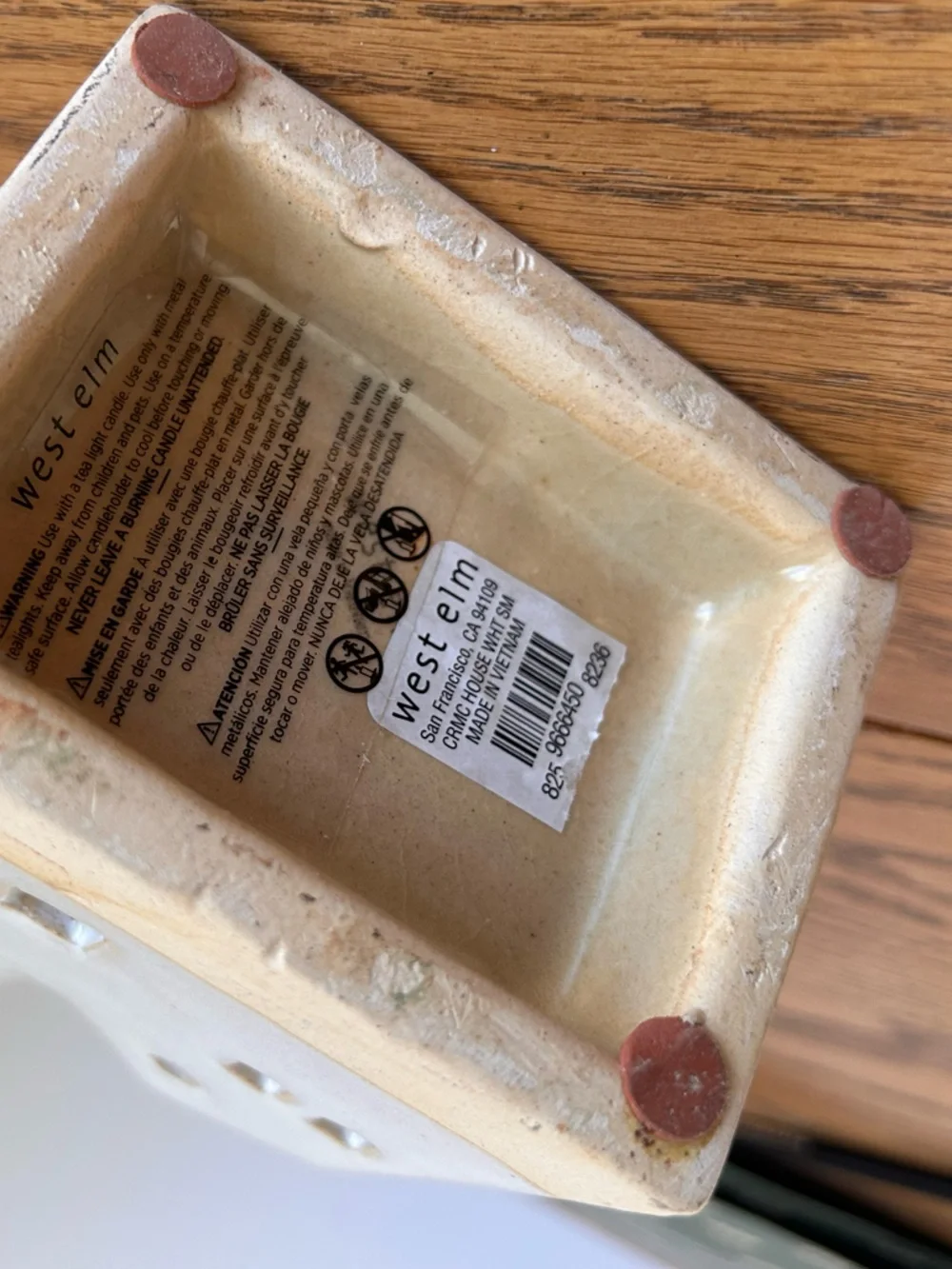 West Elm Village Tealight Ceramic Candleholder, Small House